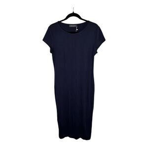 Merokeety Navy Blue Short Sleeve Maxi Dress Medium